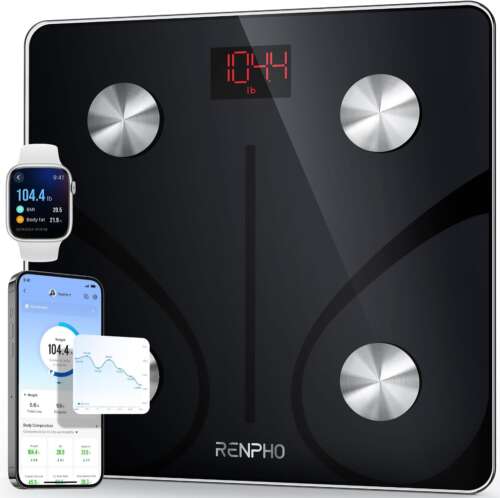 RENPHO Body Fat Scale, Smart Scale for Body Weight, BMI Digital Bathroom Weight Scale, Body Measurements with Smartphone App sync with Bluetooth, 400 lbs.