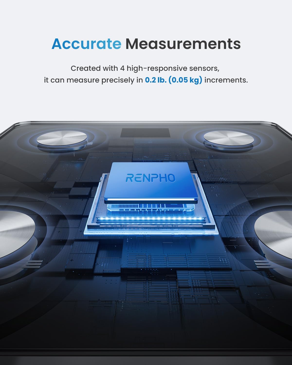 RENPHO Body Fat Scale, Smart Scale for Body Weight, BMI Digital Bathroom Weight Scale, Body Measurements with Smartphone App sync with Bluetooth, 400 lbs.